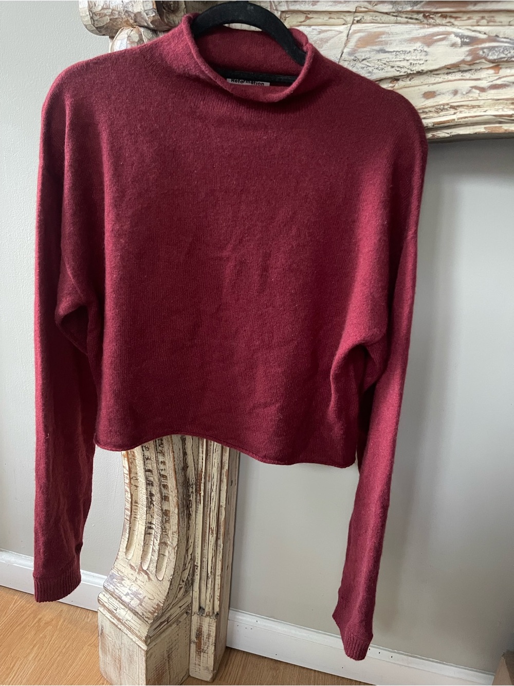 Reformation Cashmere Cropped Turtleneck Sweater